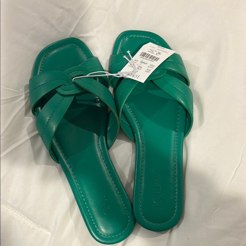 J. Crew Women's Teal Slide Sandals